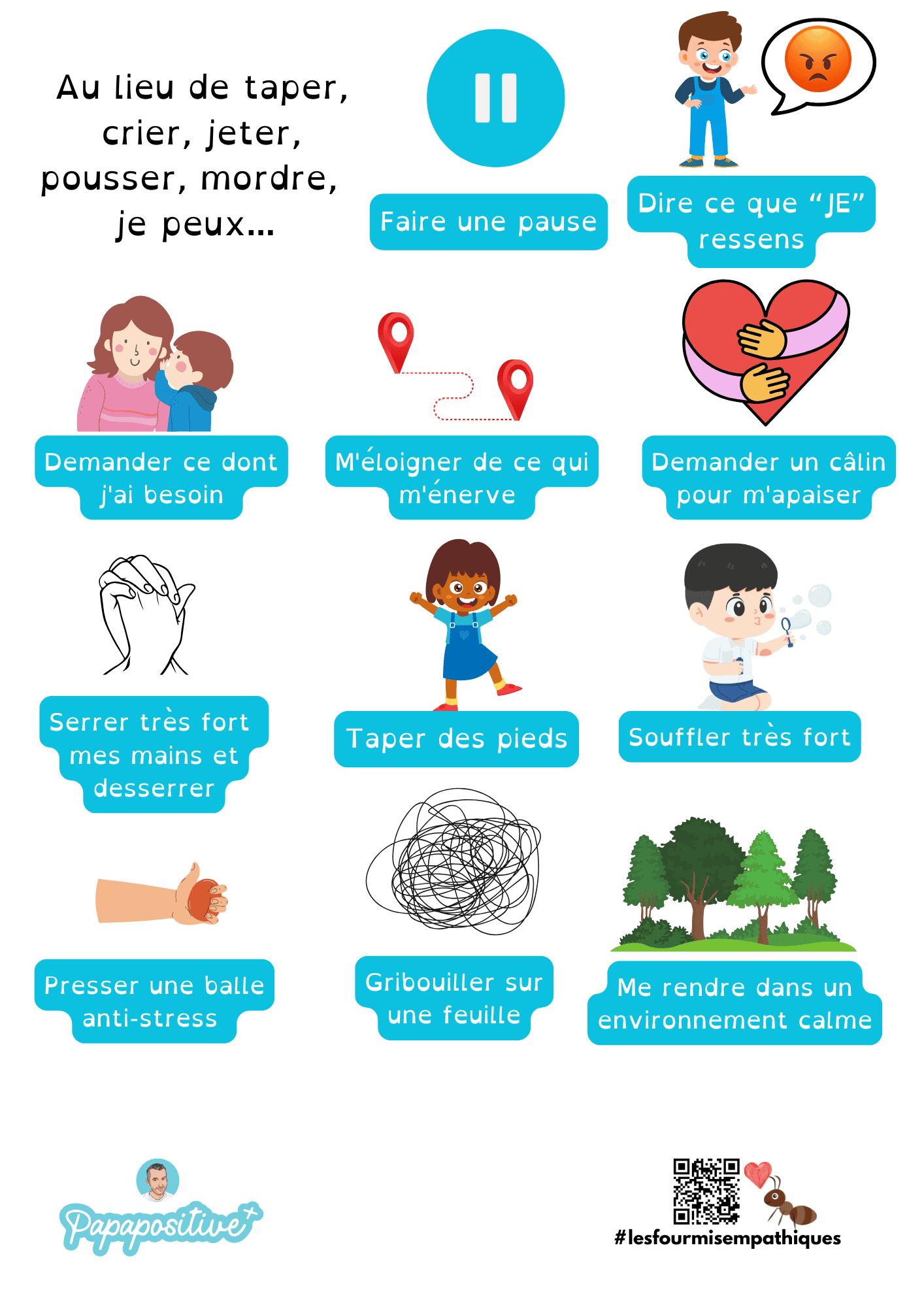 Au lieu de taper, crier, pousser, ...