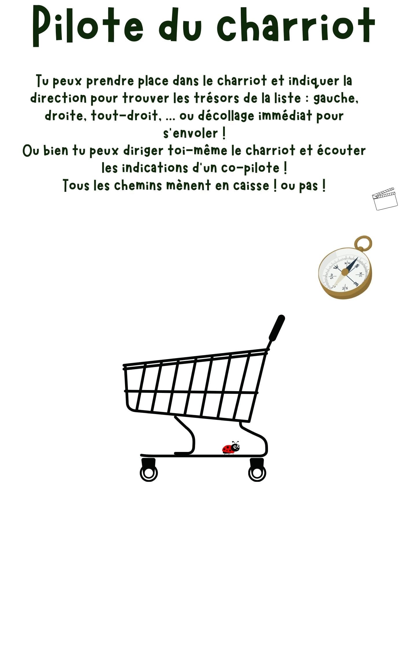 Le livret d'activités dans le supermarché