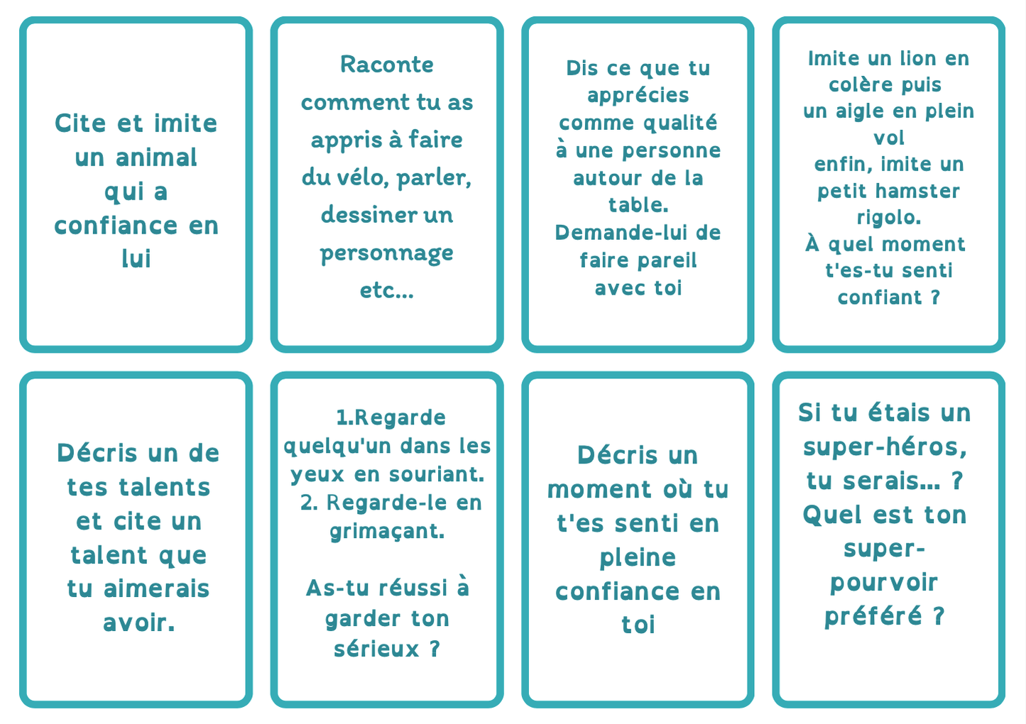 Le jeu de la confiance en soi