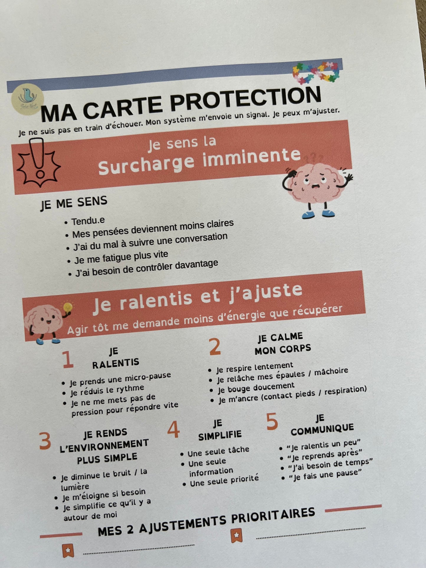 Kit de régulation TSA — 11 outils PDF imprimables