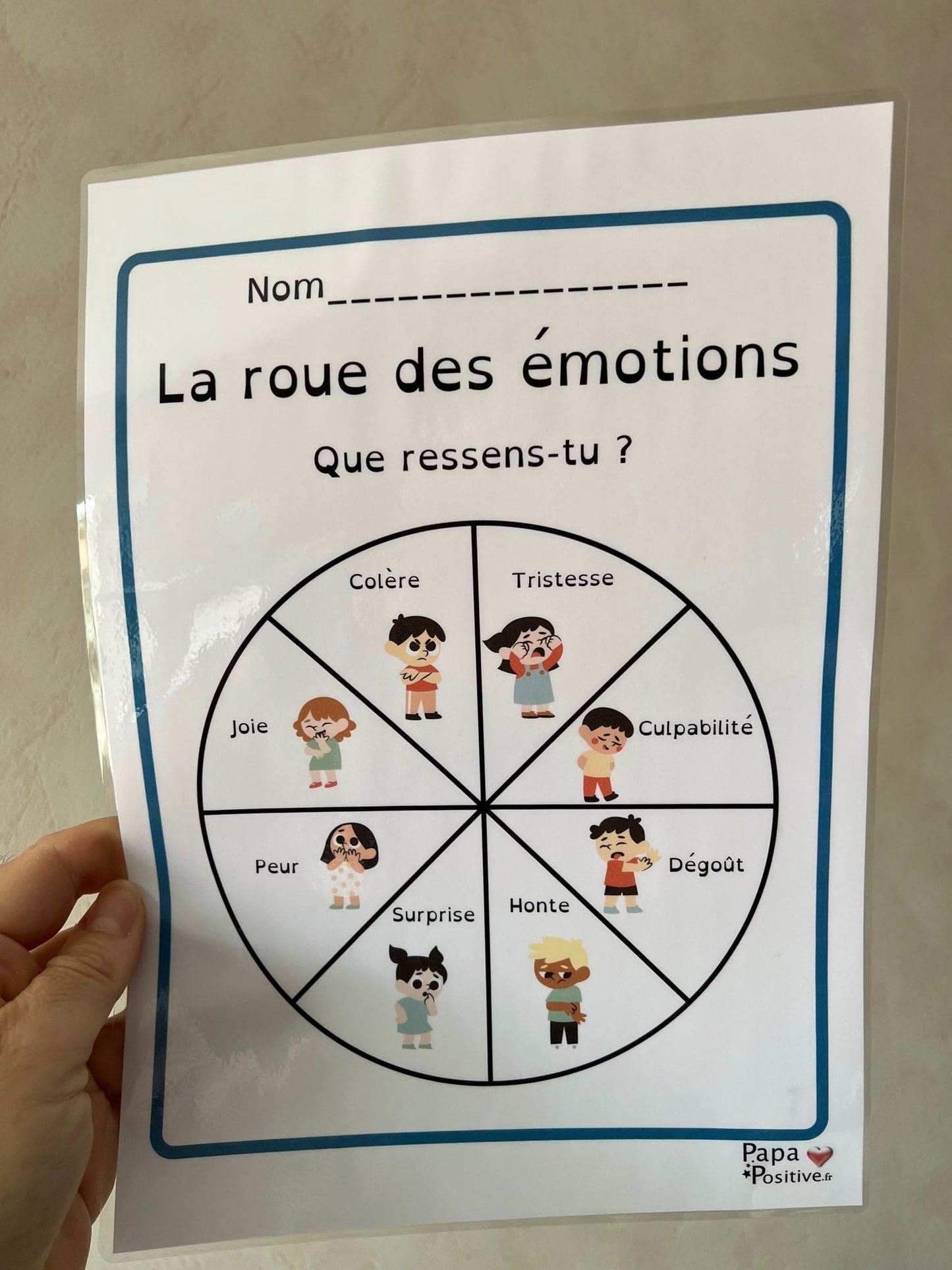 La roue des 8 émotions (format plastifié)