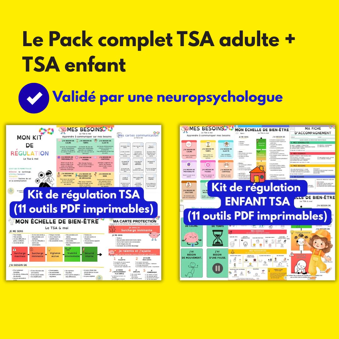 Pack TSA Enfant + Adulte — « Le TSA & moi » | 22 outils PDF imprimables