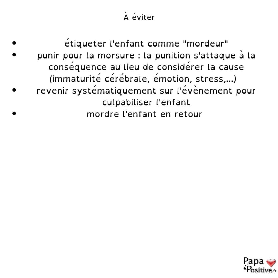 Phrases et stratégies pour les enfants qui mordent