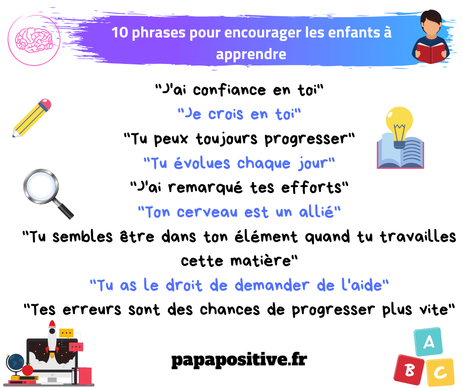 10 phrases pour encourager les enfants à apprendre