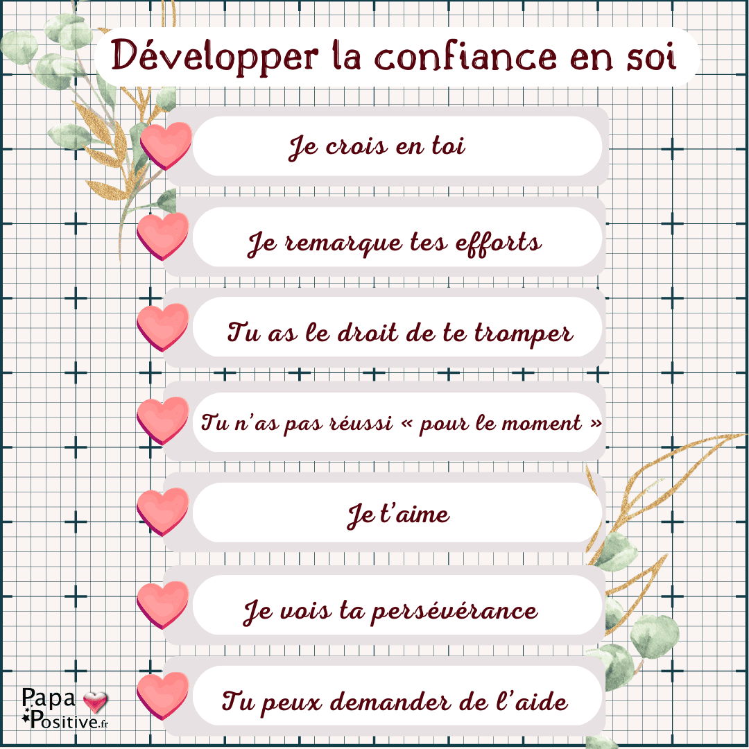 7 phrases pour développer la confiance en soi des enfants
