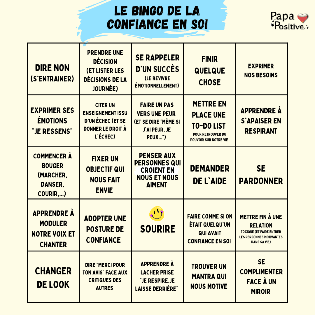 Le bingo de la confiance en soi