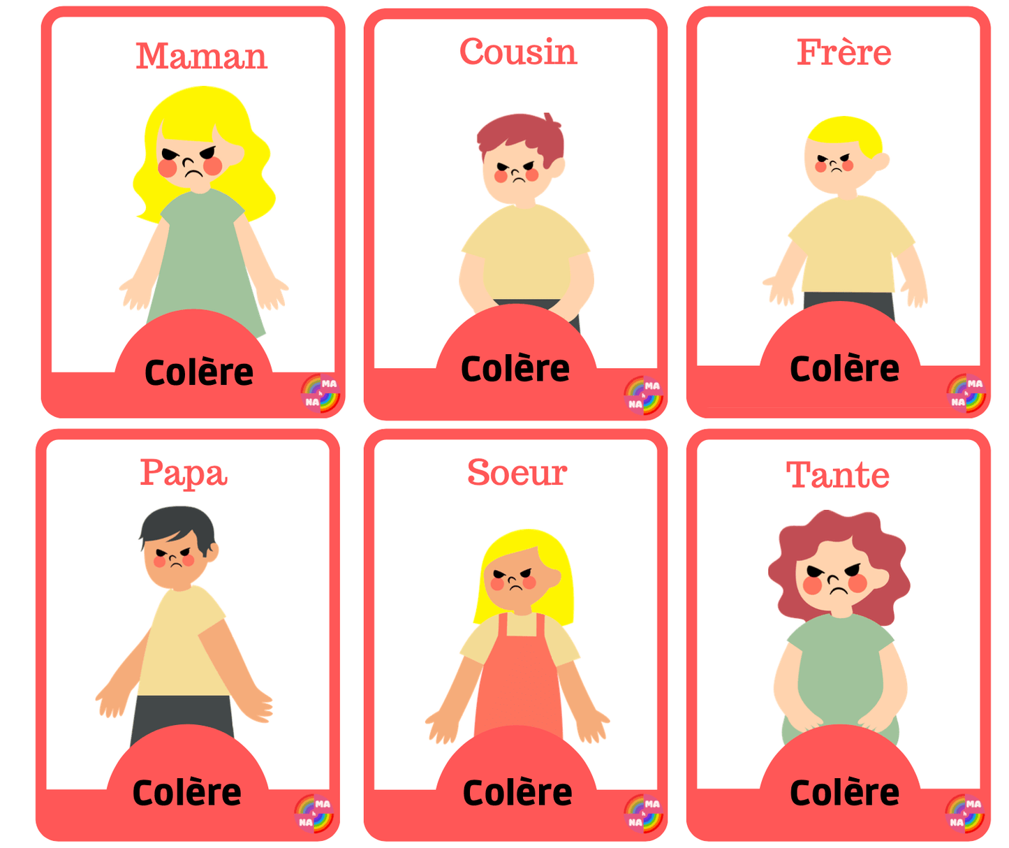 Le jeu des 7 familles d'émotions