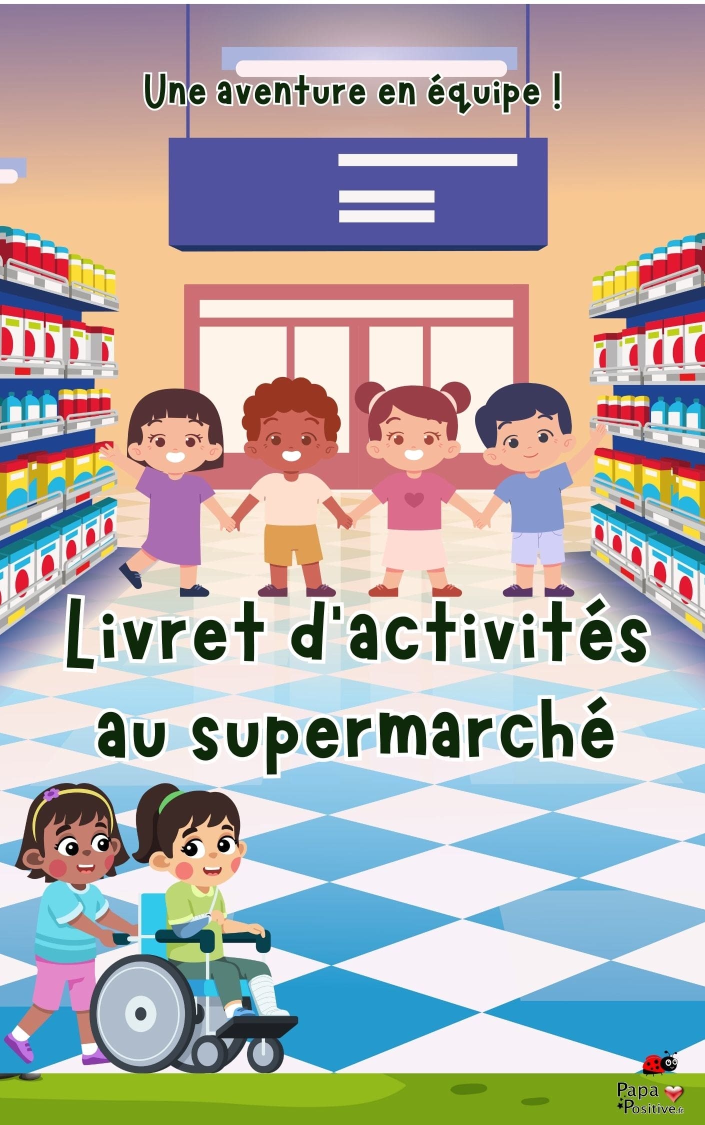 Le livret d'activités dans le supermarché