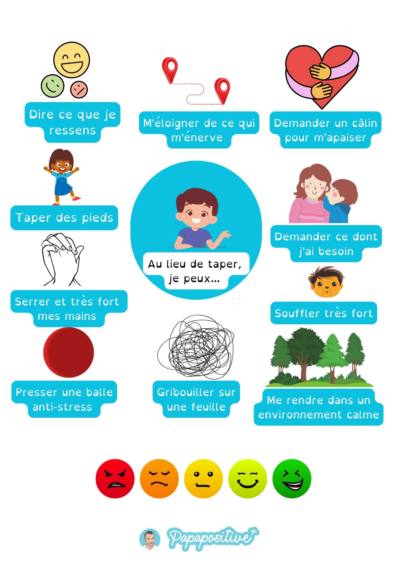 Au lieu de taper, je peux ...Une affiche pour guider les gestes agressifs des enfants