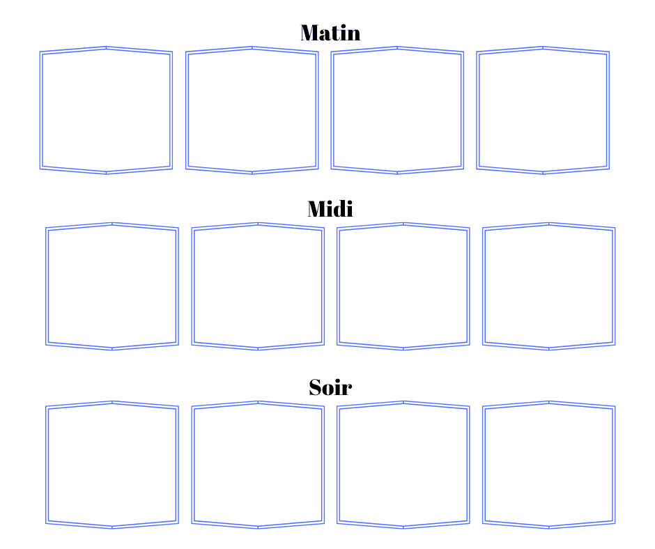 Vignettes organisation matin midi et soir