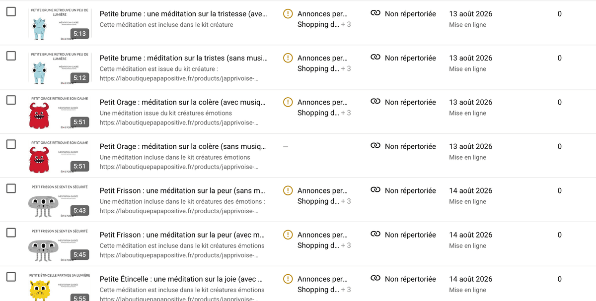 J'apprivoise mes émotions avec les créatures — Kit émotions enfant (PDF à imprimer)