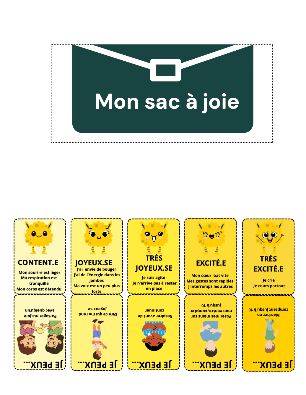 J'apprivoise mes émotions avec les créatures — Kit émotions enfant (PDF à imprimer)