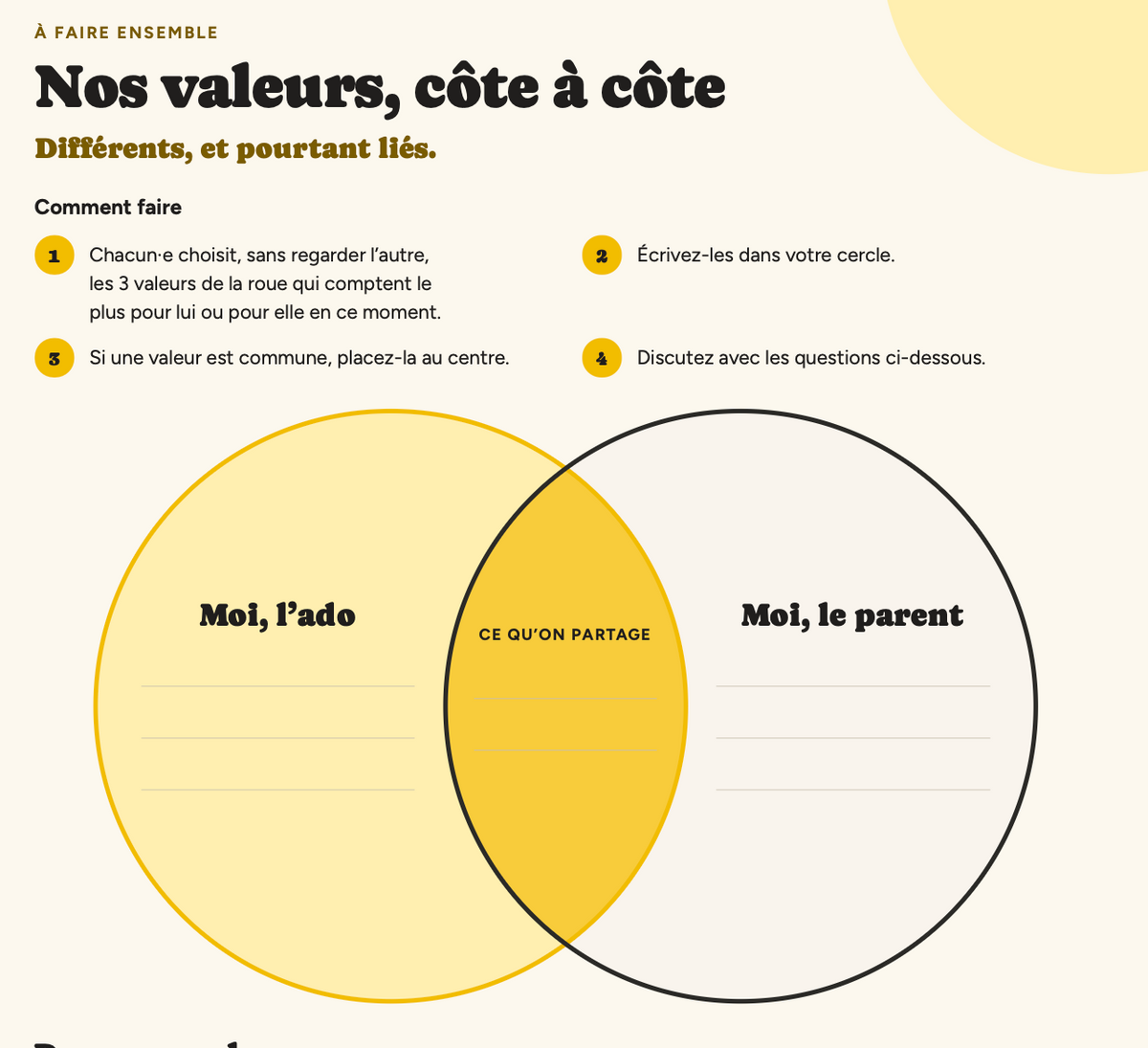 La roue des valeurs – Kit parent-ado (12-18 ans) à télécharger