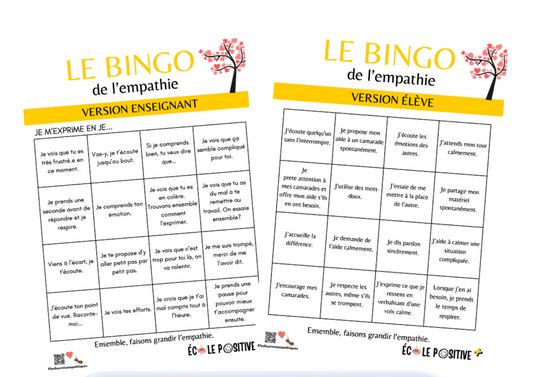 Bingo de l'empathie (élève et enseignant)
