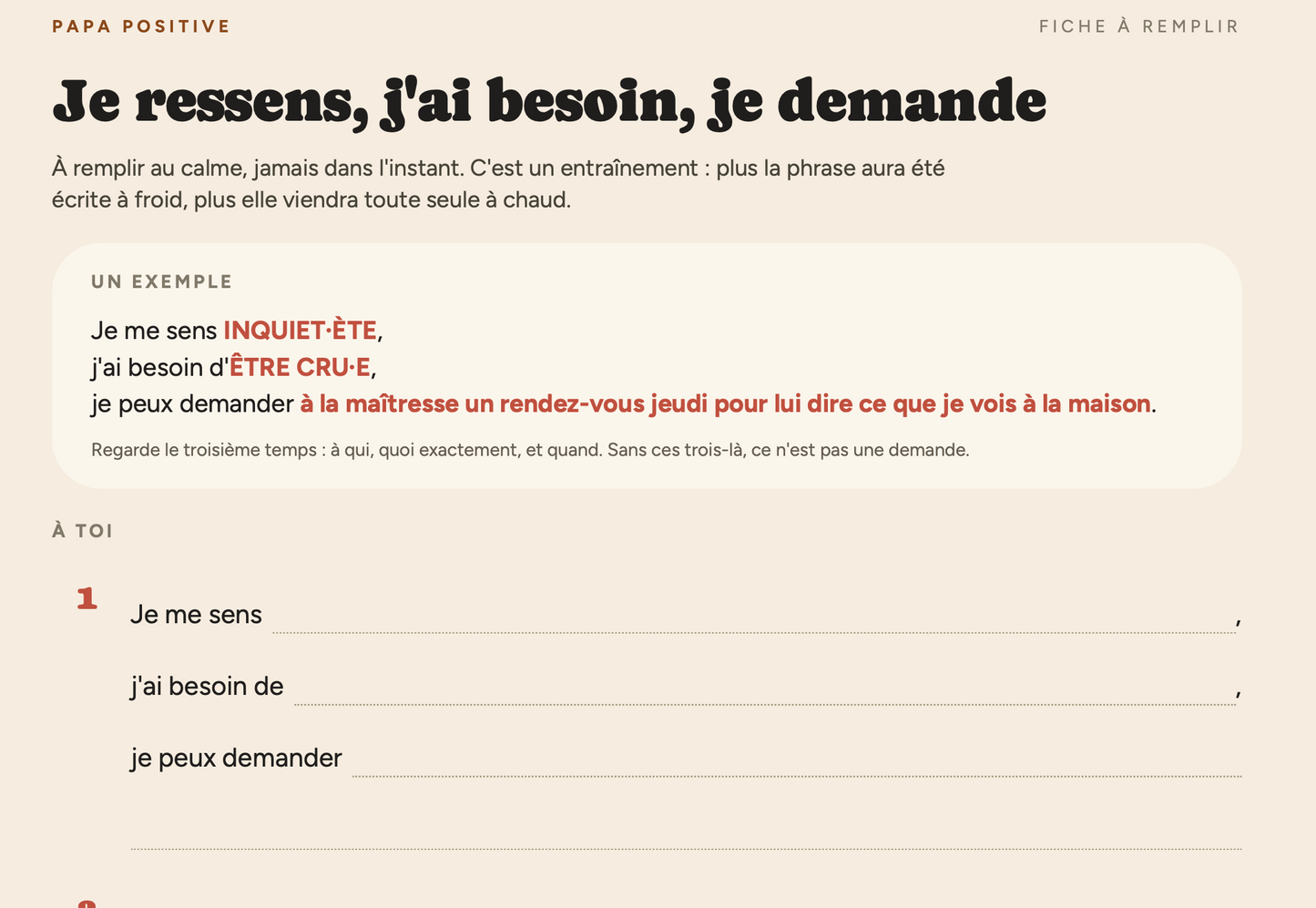Roue des émotions et des besoins version parents | Kit complet 9 fiches