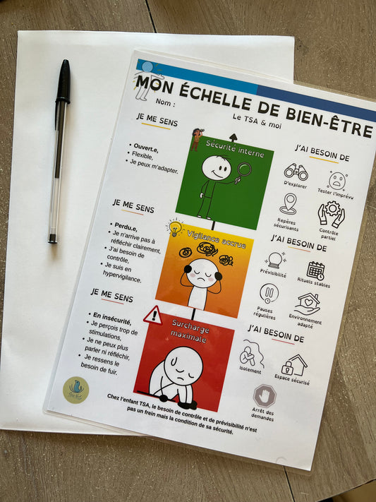 Échelle TSA enfant illustrée (version plastifiée)