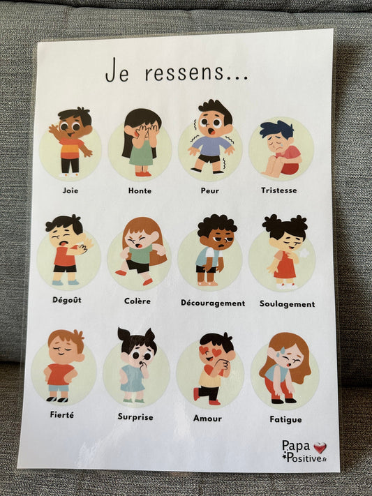 Une affiche pour exprimer les ressentis des enfants (version plastifiée)