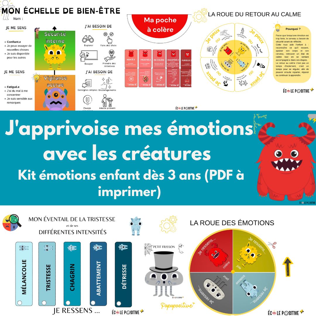J'apprivoise mes émotions avec les créatures — Kit émotions enfant (PDF à imprimer)
