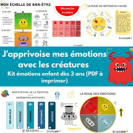 J'apprivoise mes émotions avec les créatures — Kit émotions enfant (PDF à imprimer)