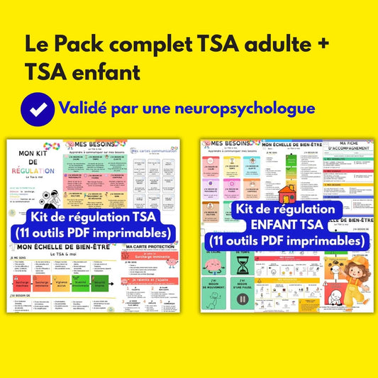 Pack TSA Enfant + Adulte — « Le TSA & moi » | 22 outils PDF imprimables
