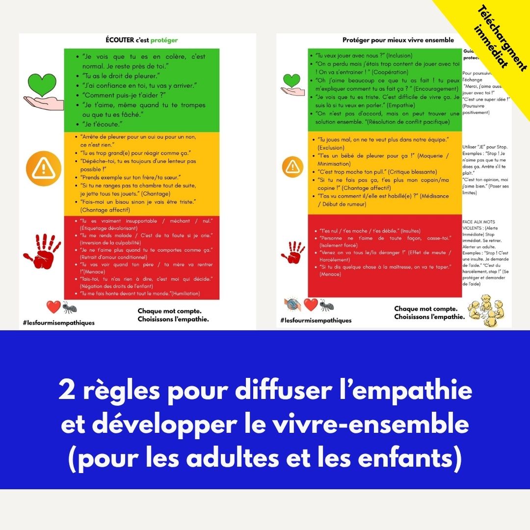 La règle de l'empathie entre enfants + La règle de l'écoute empathique — participation libre