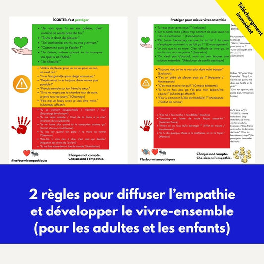 La règle de l'empathie entre enfants + La règle de l'écoute empathique — participation libre
