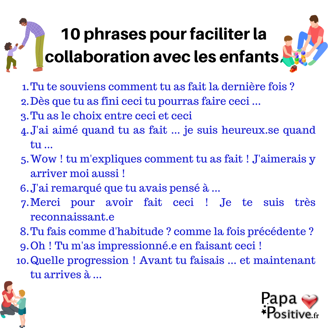10 phrases pour collaborer la collaboration avec les enfants